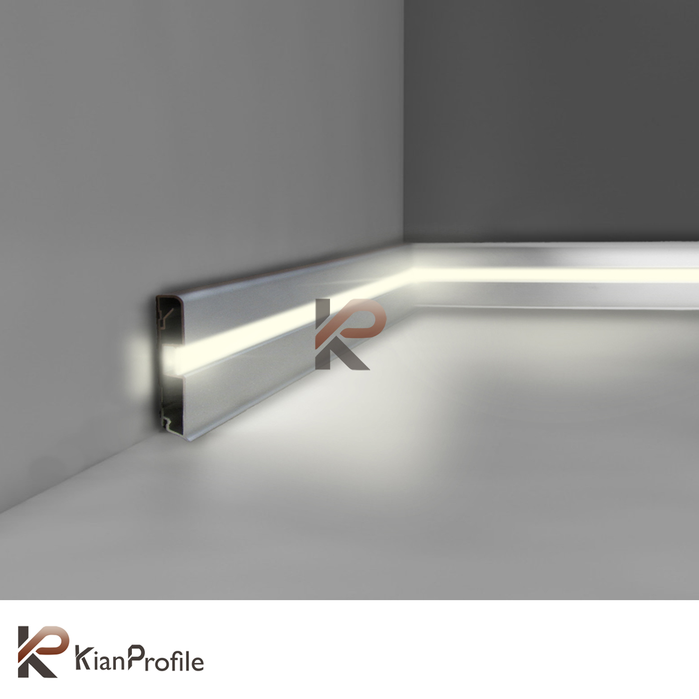 قرنیز آلومینیومی 8 سانتی با شیار LED کد LS8 نقره ای
