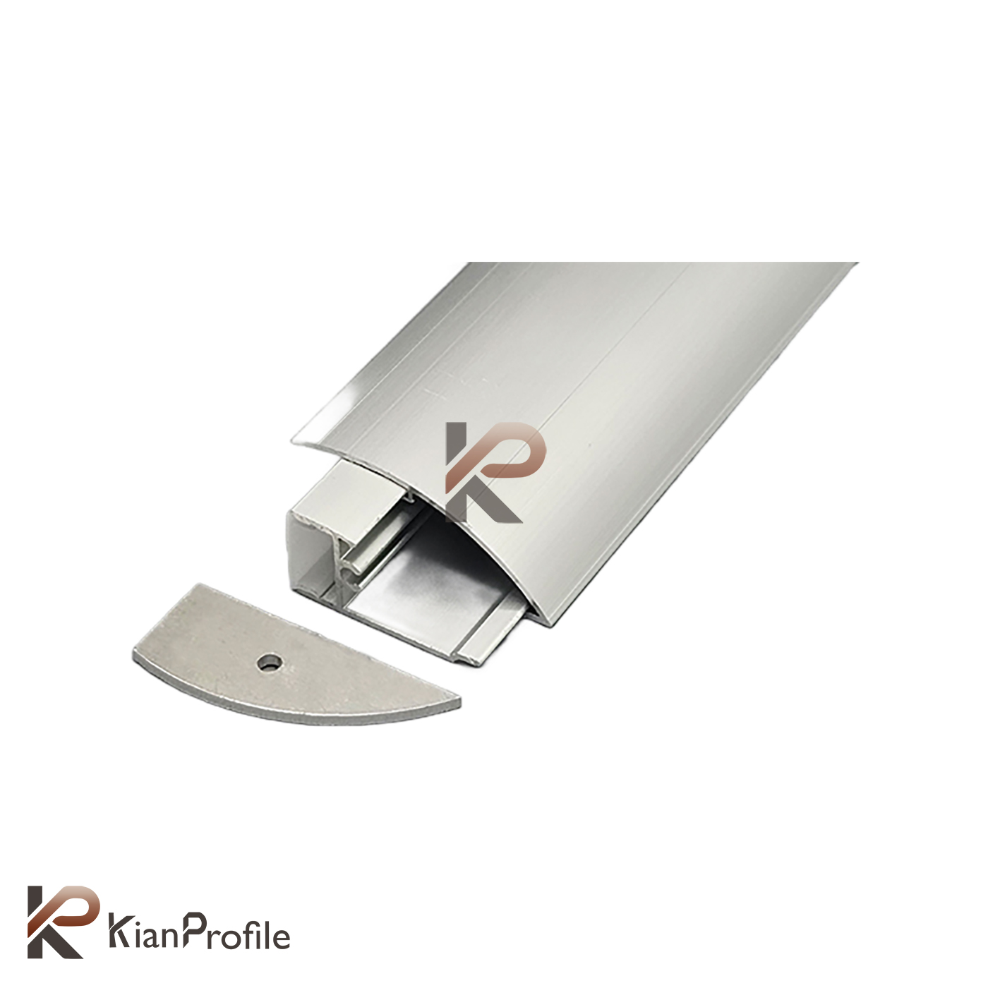 قرنیز آلومینیومی قوس دار 4 سانتی با شیار LED کد LS4 نقره ای