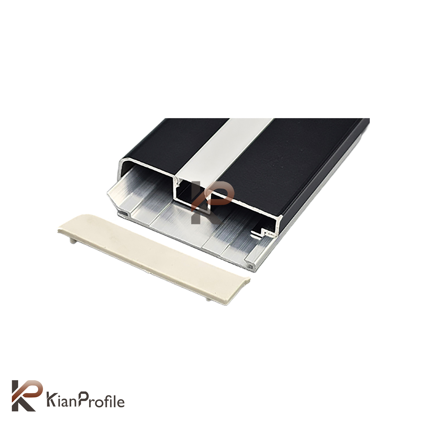 قرنیز آلومینیومی 8 سانتی با شیار LED کد LS8B مشکی