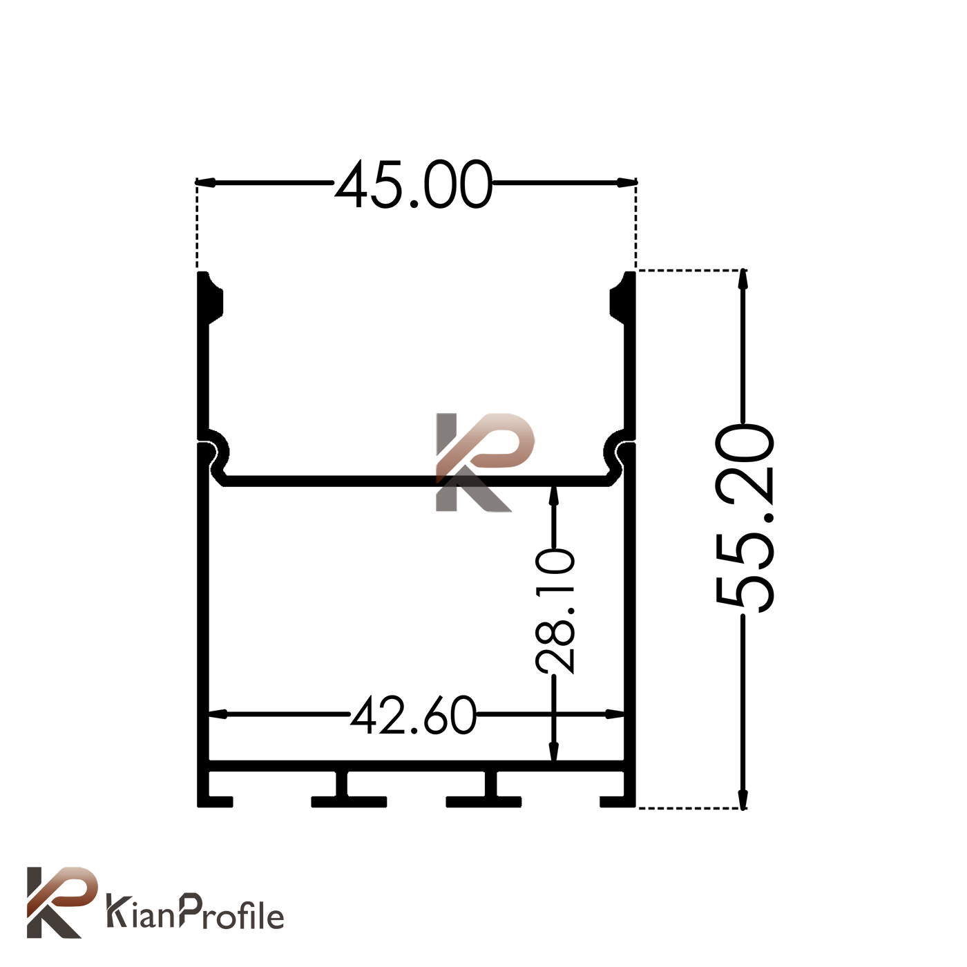 دیفیوزر 43 میل نور خطی کد L45-D