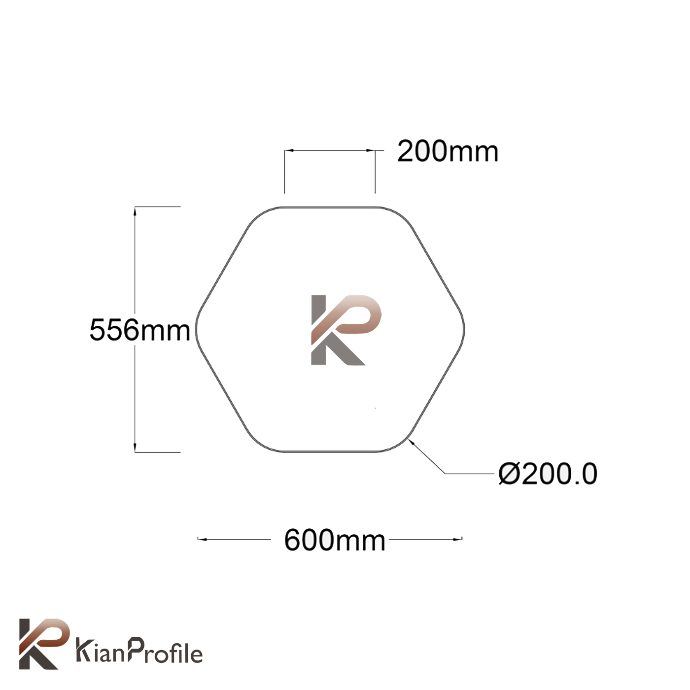 لوستر نور خطی شش ضلعی فول لایت کد HEX-6065Ful (بدون نور)