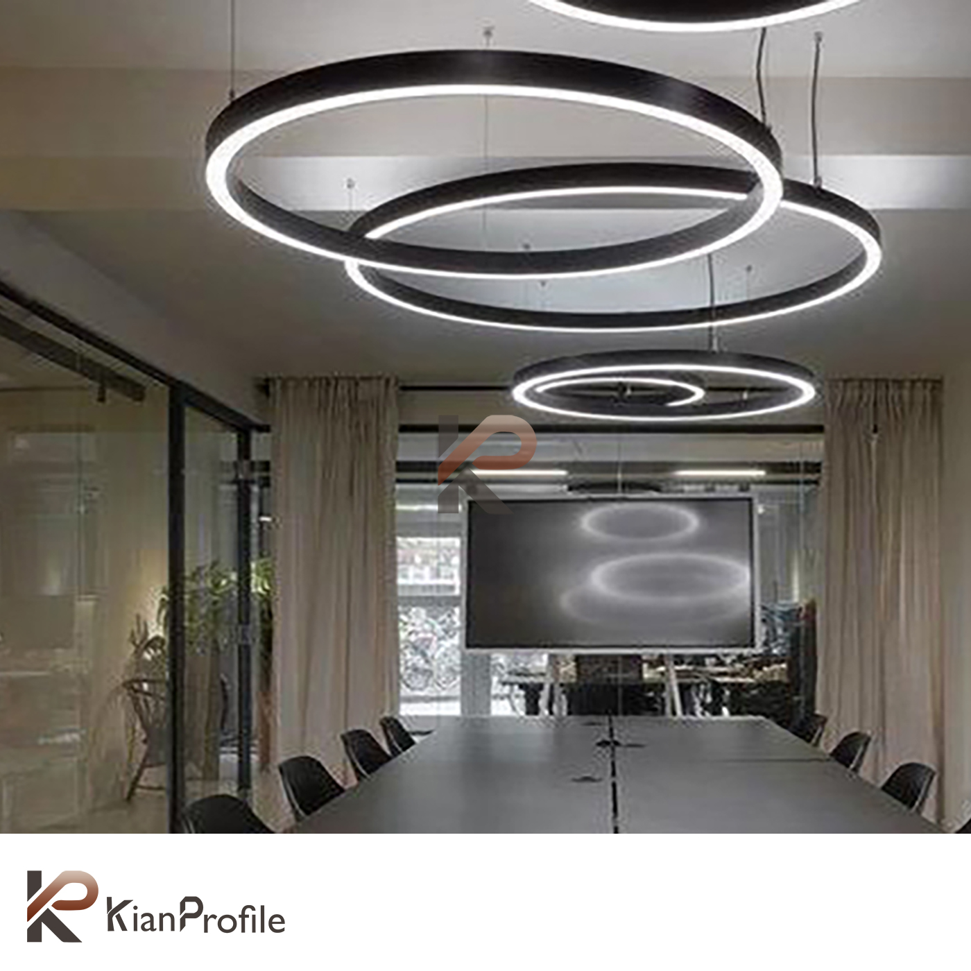 لوستر نور خطی دایره قطر 100 کد LCR-3050-100 (بدون نور)