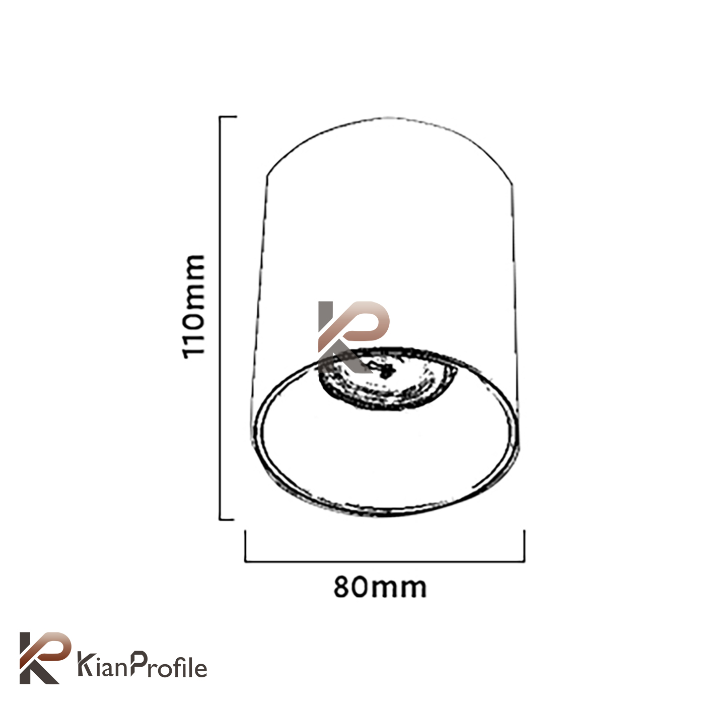 چراغ استوانه ای 10 وات Down Light کد DW80-B