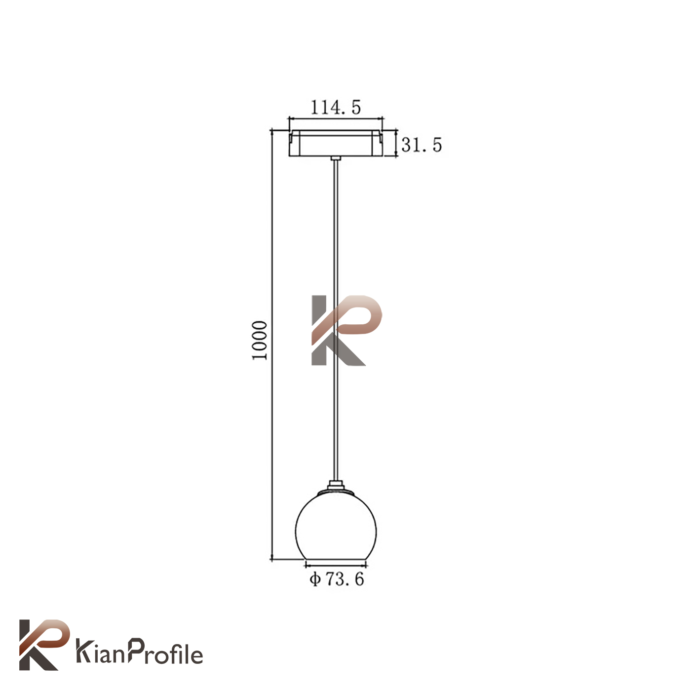 چراغ ترک لایت آویز کره 12 وات کد ET-BO