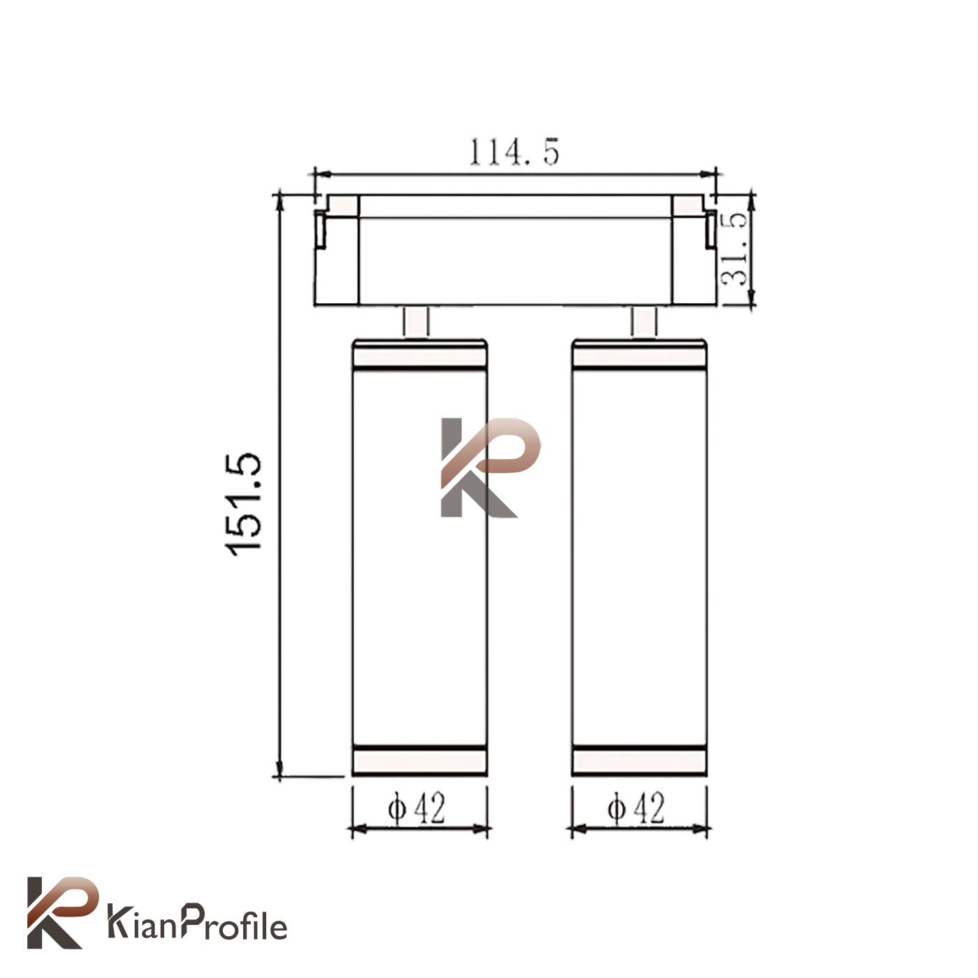 چراغ ترک لایت استوانه ای دوبل 14 وات کد ET-C7-2
