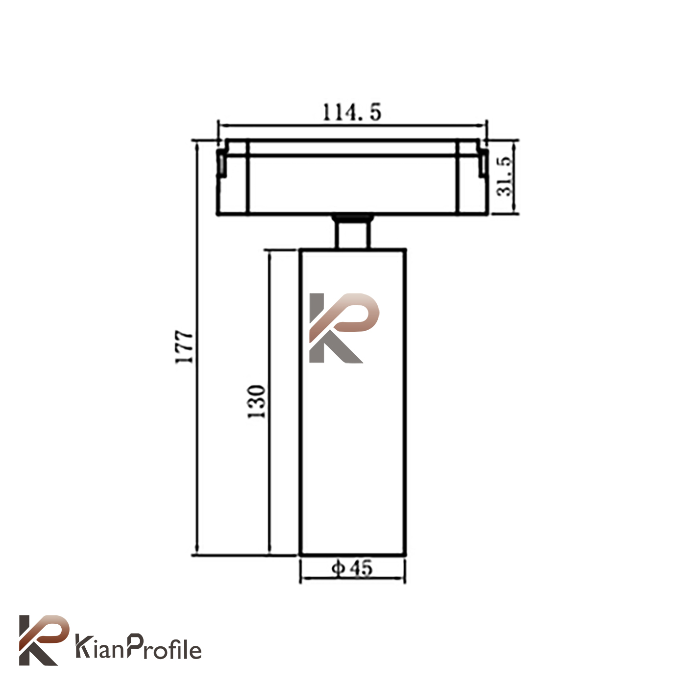 چراغ ترک لایت استوانه ای تک 15 وات کد ET-C15