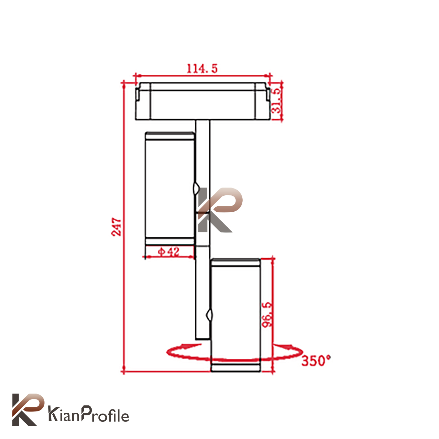 چراغ ترک لایت استوانه ای دوبل 16 وات کد ET-C16