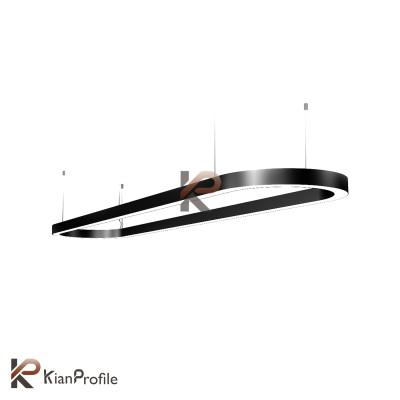 لوستر نور خطی مستطیل کد Oval-60160 (بدون نور)
